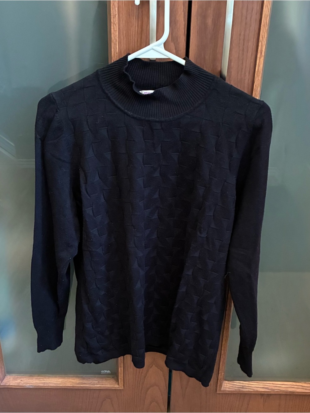 Allison Daley Black Textured Cowl Neck Sweater
